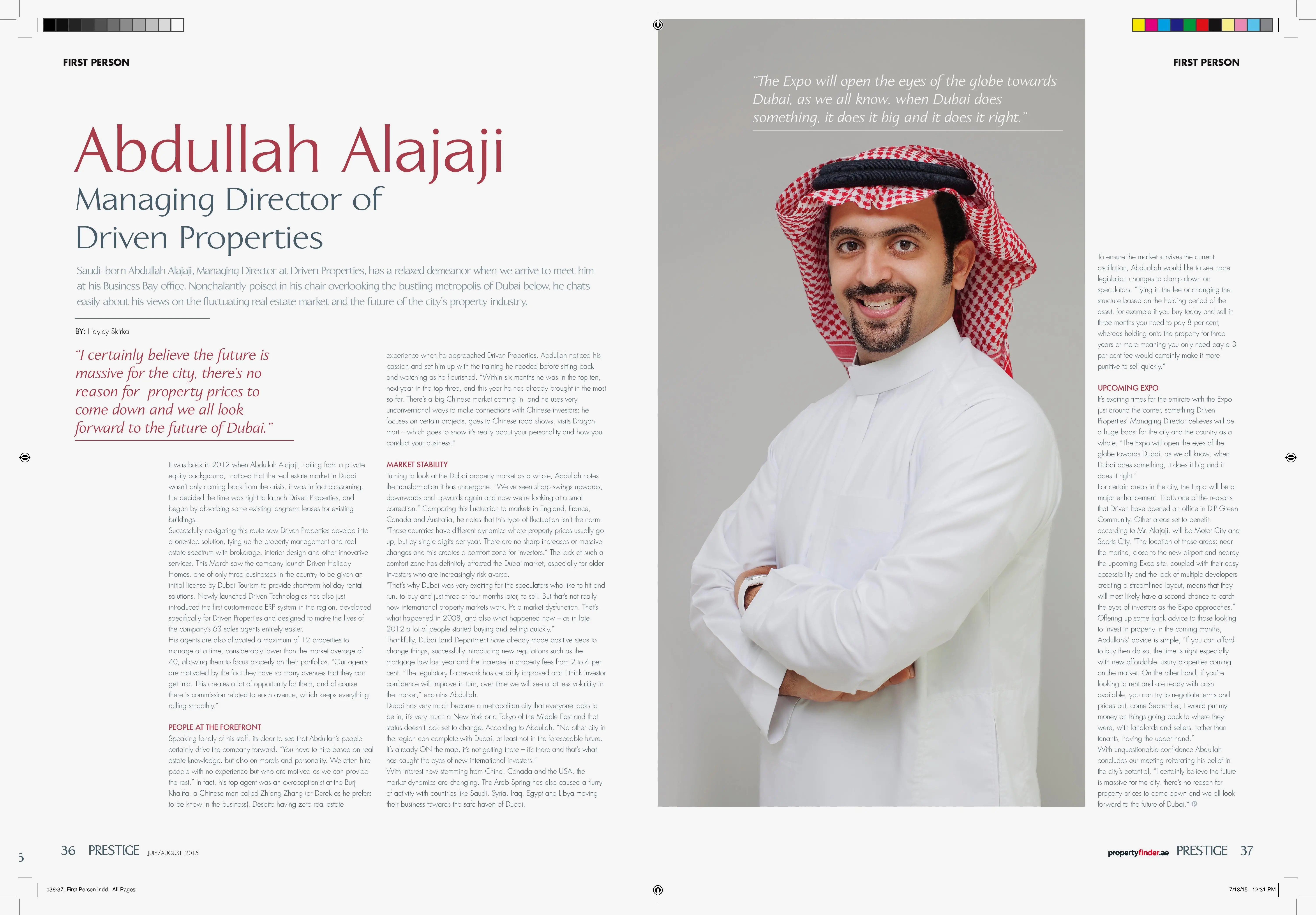 Driven Properties Abdullah Alajaji in Prestige Magazine